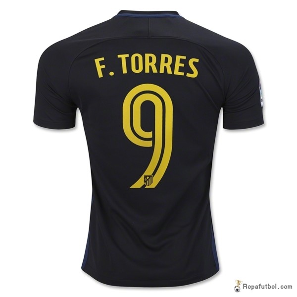 Camiseta Atlético de Madrid Replica Segunda Ropa F Torres 2016/17 Negro